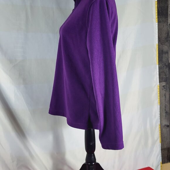 Faded Glory Pretty Purple Poly Fleece Half Zip Pullover Long Sleeve Top M 8/10 - Picture 10 of 16